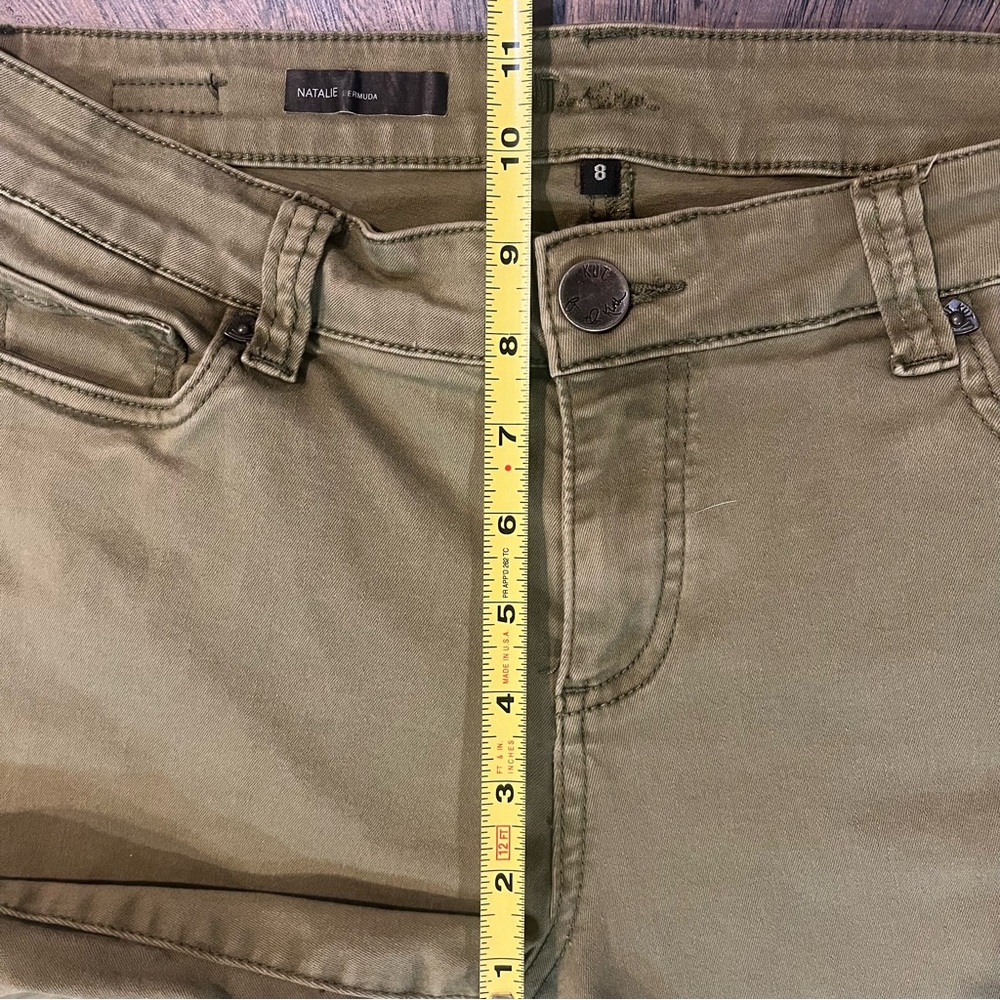 KUT from the Kloth Natalie‎ Bermuda Shorts Olive Green – Size 8 - Picture 12 of 12